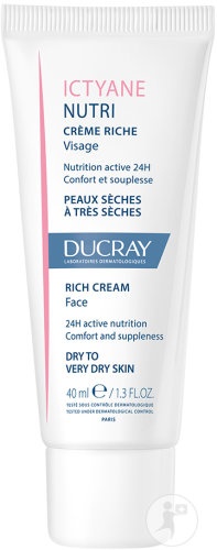 Ducray Ictyane Nutri Cremă Cu Textura Bogata Pentru Față Piele Uscată Spre Foarte Uscată 40ml