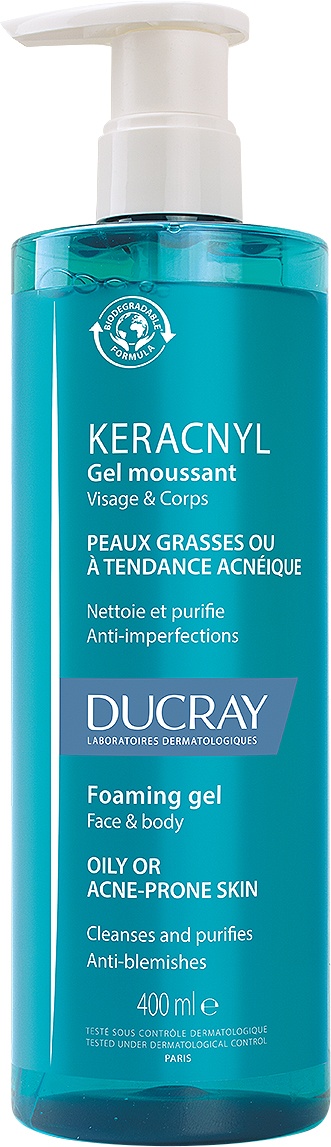Ducray Keracnyl Gel Spumant De Curățare Pentru Piele Grasă Cu Tendință Acneică 400ml