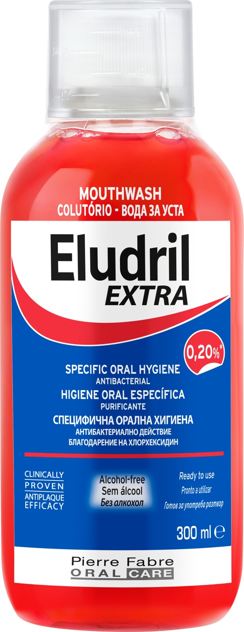 Eludril Extra Ingrijire Orala Apa De Gura Tratament Antibacterian 0,20% Clorhexidina 300ml