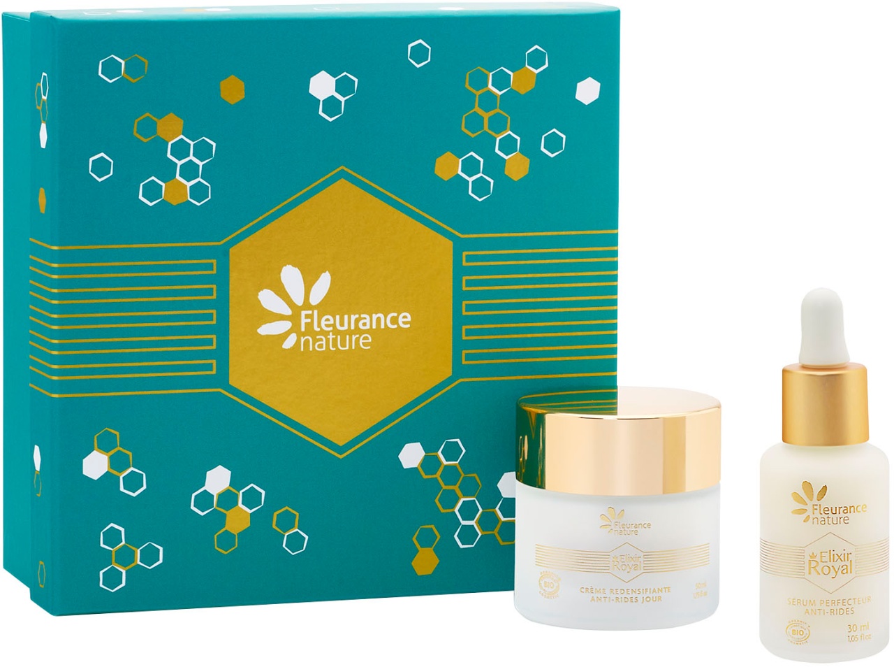 Fleurance Nature Set Cadou Royal Elixir Organic Redensifying Crema Zi 50ml + Perfecting Serum 30ml