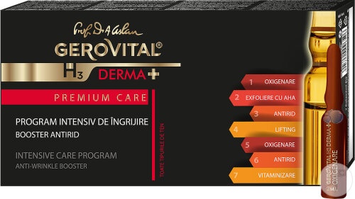 Program intensiv de ingrijire H3 Derma Plus Premium Care, 7 fiole, Gerovital - imagine 4