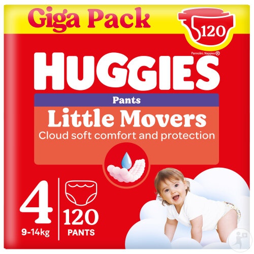 Huggies Little Movers Scutece Mărimea 4 120 Bucăți