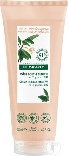 Klorane Cupuaçu Bio Cremă De Duș Nutritivă Cu Floare De Cupuaçu Curăță & Hrănește 200ml