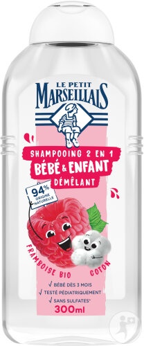 Le Petit Marseillais Șampon 2 În 1 Pentru Copii Zmeură Și Bumbac Bio 300ml