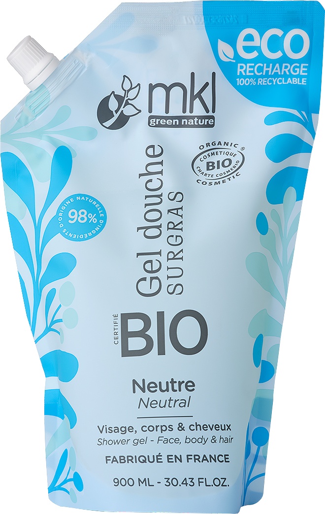 MKL Green Nature Gel De Duș Rehidratant Neutru Față/Corp/Păr Organic Refill 900ml