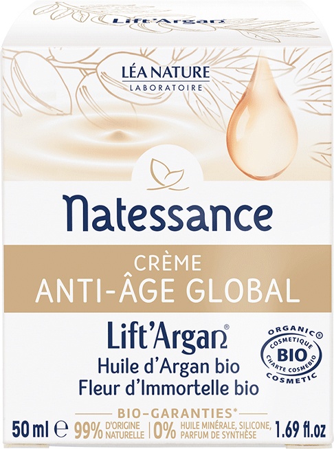 Natessance Lift Argan Cremă Globală Anti-Îmbătrânire Bio 50ml