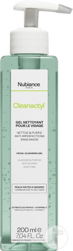 Nubiance Cleanactyl Gel De Curățare Facială Anti-Imperfecțiuni Piele Mixtă Până La Grasă 200ml