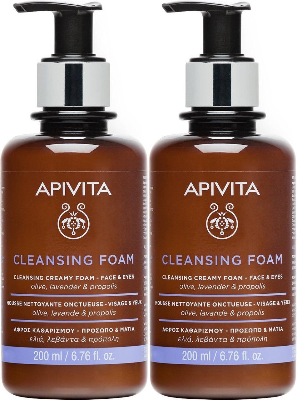 Apivita Spumă De Curățare Onctuoasă Față/Ochi 2x200ml