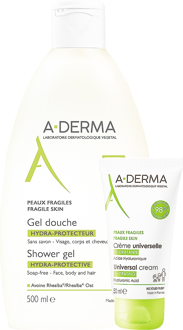 A-Derma Cremă Universală Hridatantă + Gel De Duş Hidra-Protector