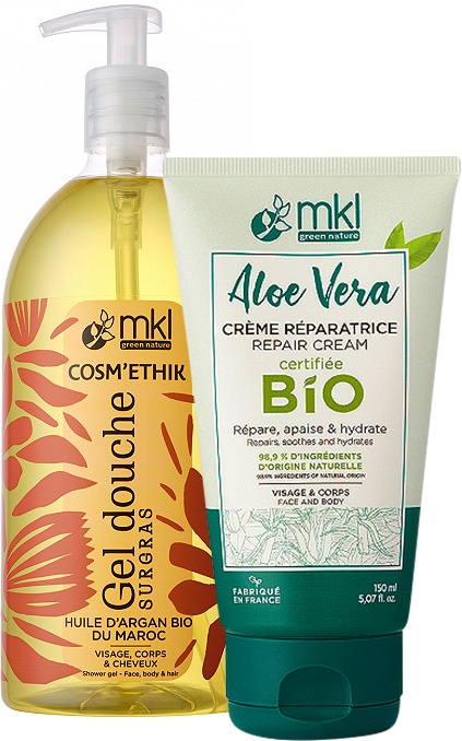 MKL Green Nature Coms'Éthik Ulei De Argan Gel De Duş + Aloe Vera Cremă Reparatoare 3în1 Bio