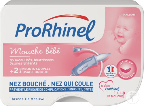 ProRhinel Aspirator Nazal Bebeluși + 2 Capete Moi De Unică Folosință 1 Set