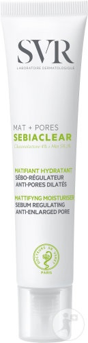 SVR Sebiaclear Mat + Pores Cremă Hidratantă Matifiantă Sebo-Regulatoare Anti-Pori Dilatați Ten Gras 40ml