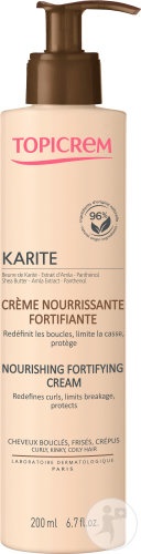 Topicrem Karité Cremă Nutritivă Fortifiantă Pentru Păr Creț Flacon Cu Pompiță 200ml