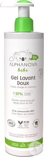 Alphanova Baby Gel De Curățare 2-In-1 Bio Flacon Cu Pompă 400ml