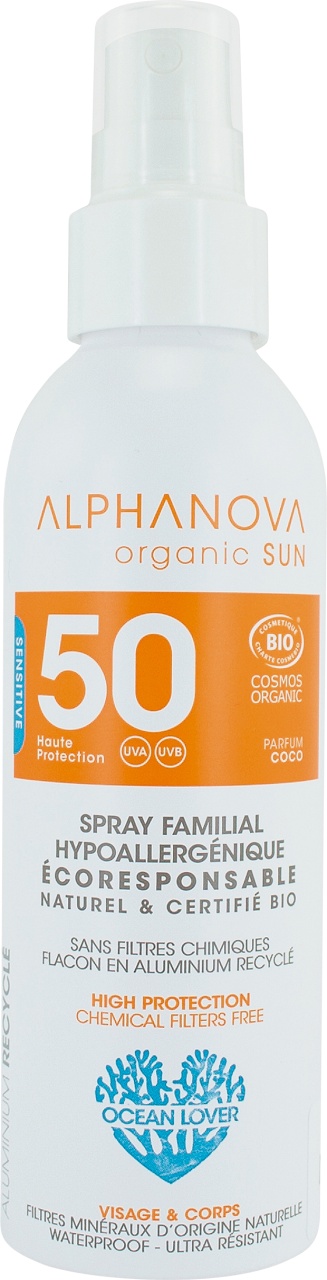 Alphanova Sun Family Hypoallergenic Spray Organic SPF50 150g