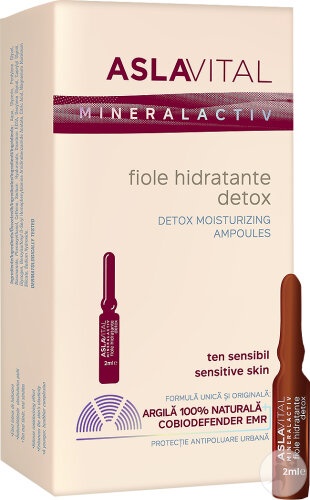 Fiole hidratante detox MineralActiv, 7*2 ml, AslaVital - imagine 2