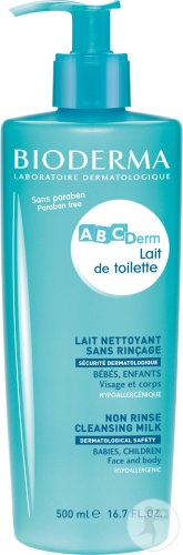 Bioderma Abcderm Lapte De Toaletă Fără Clătire Pentru Bebeluși Și Copii Față Și Corp 500ml