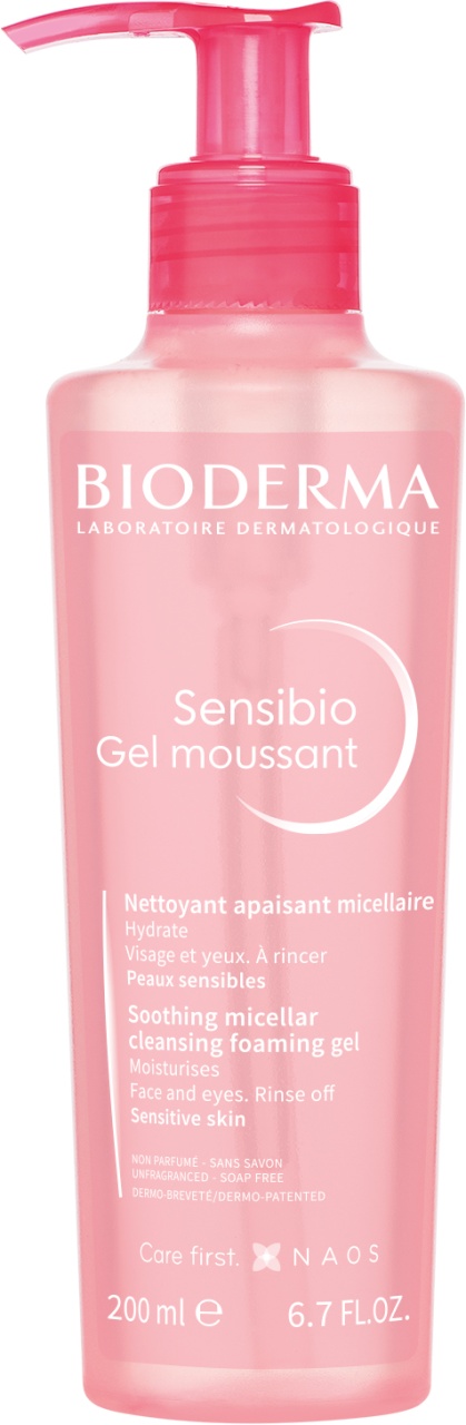 Gel spumant calmant si hidratant Sensibio, 200 ml, Bioderma - imagine 3