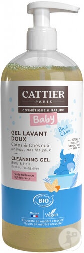 Cattier Gel De Spălare Delicat Pentru Păr Și Corp Bebeluși Bio Flacon Cu Pompiță 500ml