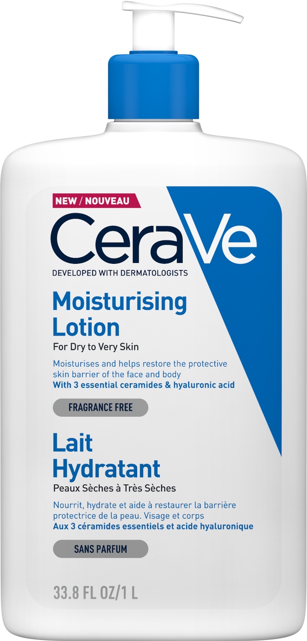 Lotiune hidratanta de fata si corp pentru piele uscata si foarte uscata, 1000 ml, CeraVe - imagine 2