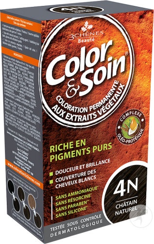 Color & Soin Vopsea Permanentă Cu Extracte Vegetale 4N Castaniu Natural 1 Kit