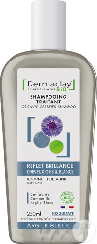 Dermaclay Șampon Bio Pentru Păr Gri Sau Alb Reflexii Lucioase Flacon 250ml