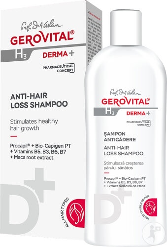 Sampon anticadere H3 Derma+, 200 ml, Gerovital - imagine 4