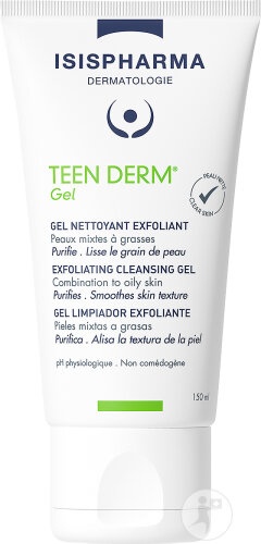 Isispharma Teen Derm Gel Exfoliant Curățare Piele Mixtă Spre Grasa 150ml