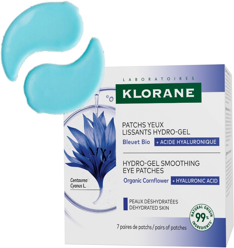 Klorane Patchs Hidro-Gel Netezirea Ochilor Cu Flori de Albăstrea Bio Și Acid Hialuronic 14 Bucăți