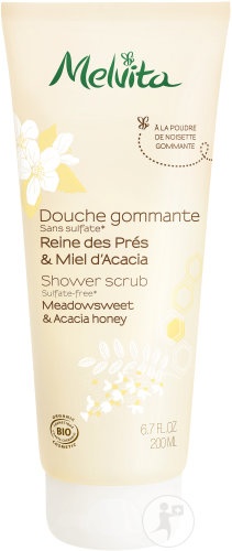 Melvita Gel De Duș Exfoliant Regină A Pajiștilor Și Miere De Salcâm Tub 200ml