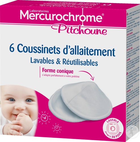 Mercurochrome Dischete De Alăptare Reutilizabile 6 Bucăți