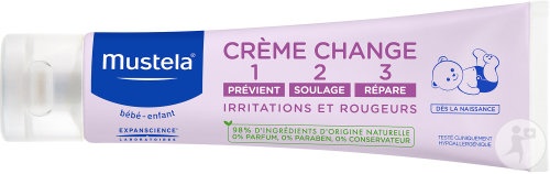 Mustela Bébé-Enfant Cremă Pentru Schimbatul Scutecului 1-2-3 50ml