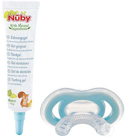 Nûby Gel Gingival Tub 15g + Suzeta Pentru Dentitie Gum-Eez +4 Luni 1 Bucată