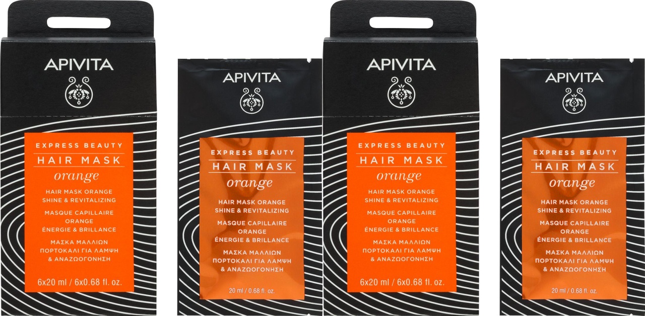 Apivita Orange Mască De Păr Strălucire Și Revitalizare 2x20ml