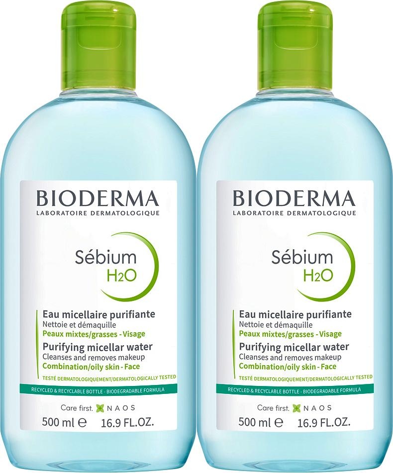 Bioderma Sébium H2O Apă Micelară Demachiantă Piele Mixtă/Grasă 2x500ml