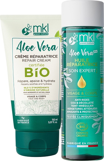 MKL Green Nature Ulei De Corp Reparator Expert + Aloe Vera Cremă Reparatoare 3în1 Bio