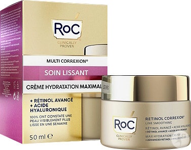 RoC Retinol Correxion Cremă Antirid Cu Retinol Avansat Și Acid Hialuronic 48ml