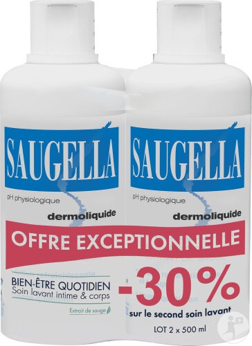 Saugella Dermoliquide Îngrijire De Igienă Intimă Zilnică Pentru Femei Adulte 2x500ml