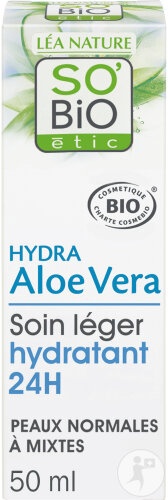 So'Bio Étic Aloe Vera Cremă Lejeră Hidratantă 24h Pentru Ten Normal Până La Mixt Bio 50ml