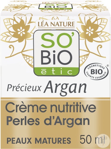 So'Bio Étic Argân Prețios Cremă Nutritivă Cu Perle De Argan Piele Matură 50ml