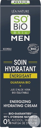 So'Bio Étic Men Loțiune Hidratantă Energizantă Cu Guarana Bio Și Suc De Aloe Vera Tub 50ml