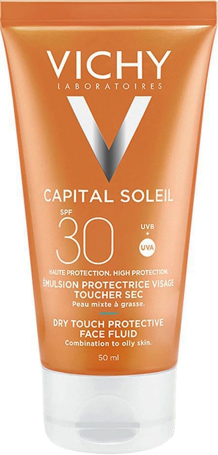 Vichy Capital Soleil Fluid Matifiant Cu Protecție Solară SPF30 Pentru Ten Mixt Până La Gras Tub 50ml