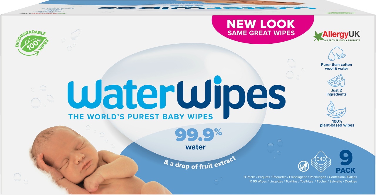 Waterwipes Șervețele Umede Pentru Bebeluși 9×60 540 Bucăți