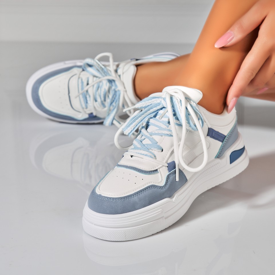 Poze Adidasi Dama Albastri din Piele Ecologica Aison