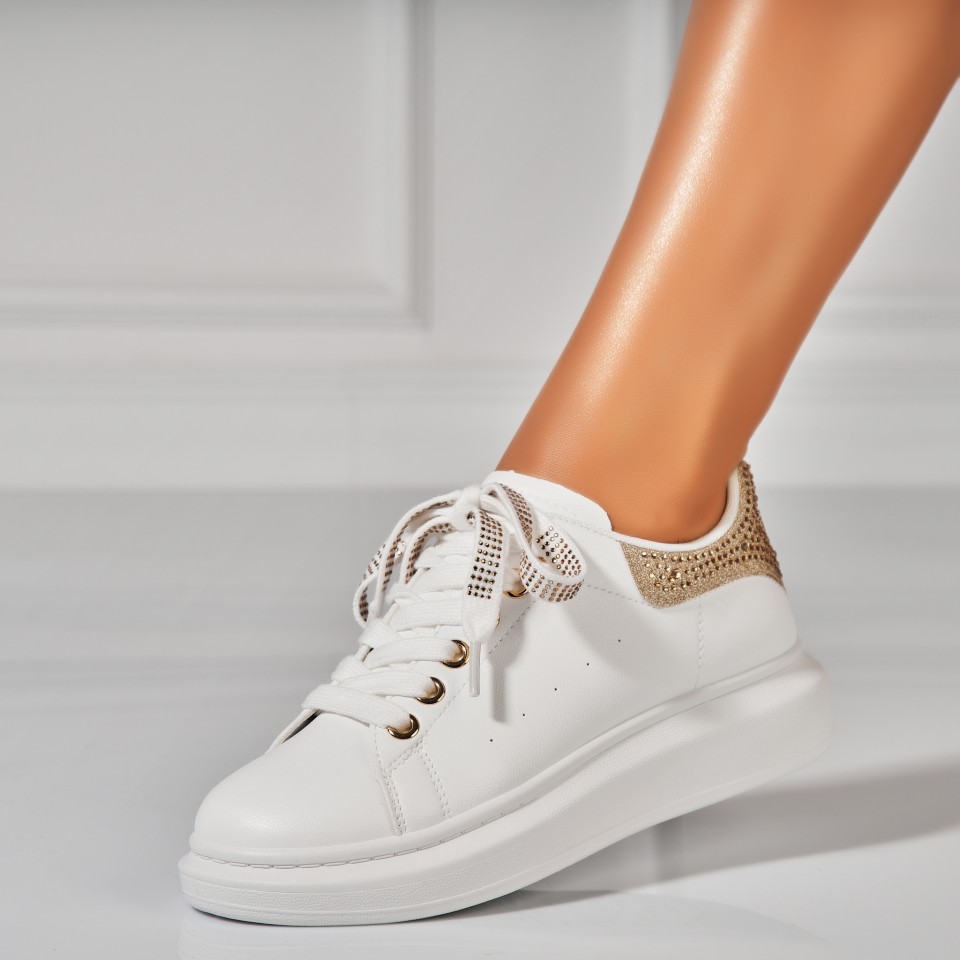 Poze Adidasi Dama Auriu din Piele Ecologica Asahi