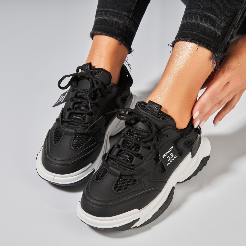 Poze Adidasi Dama Negri din Piele Ecologica Ruth2