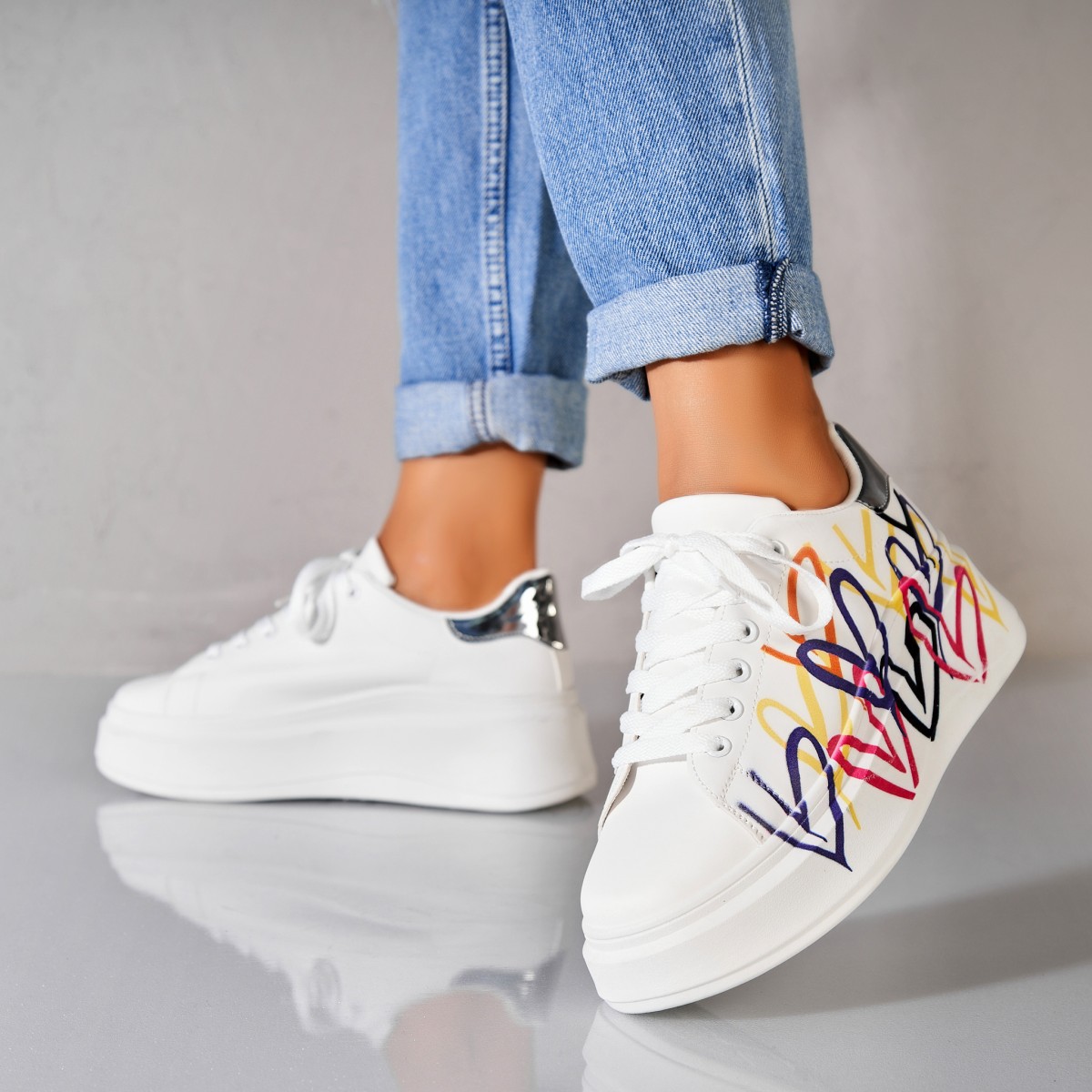 Poze Adidași damă Piele Ecologica Alb Lynsey