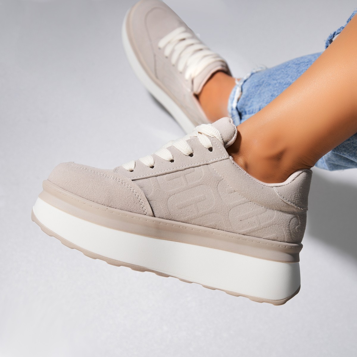 Poze Adidași damă Piele Ecologica Intoarsa Gri Jeslin