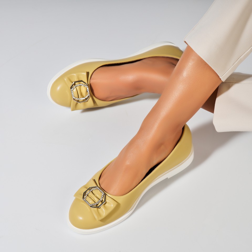 Poze Balerini dama Piele Ecologica Galben Laren