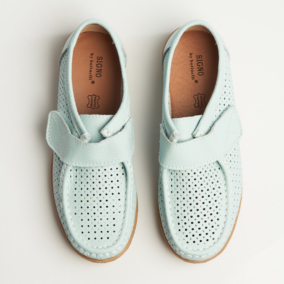 Poze Mocasini dama Piele Naturala Albastri Takari